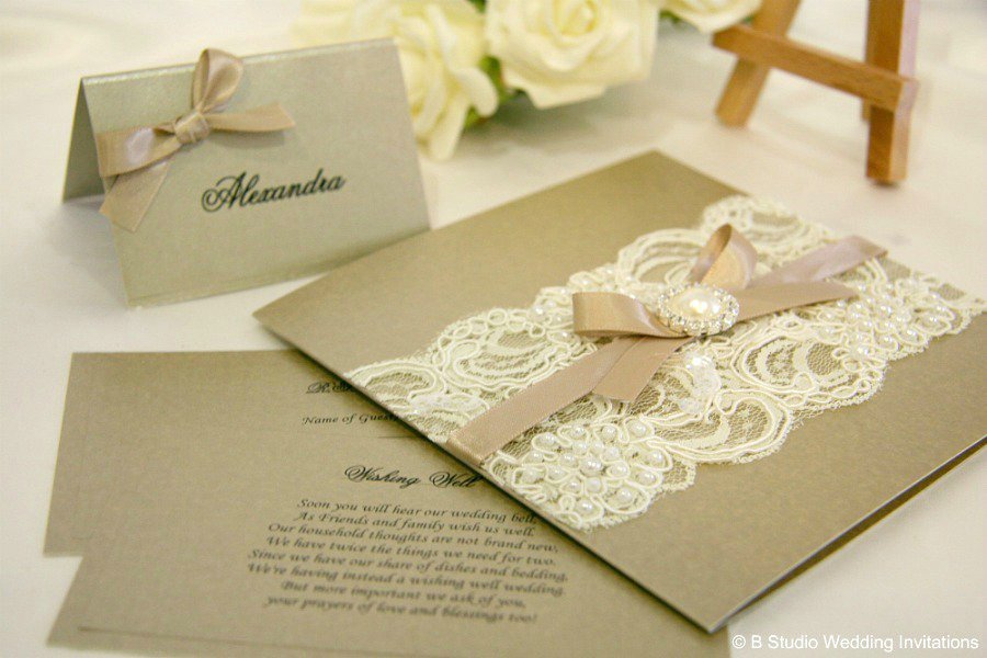 Vintage Handmade Wedding Invitations