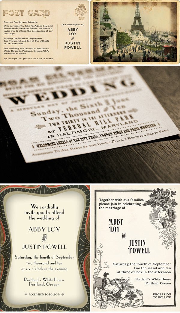 Vintage Map Invitations Templates