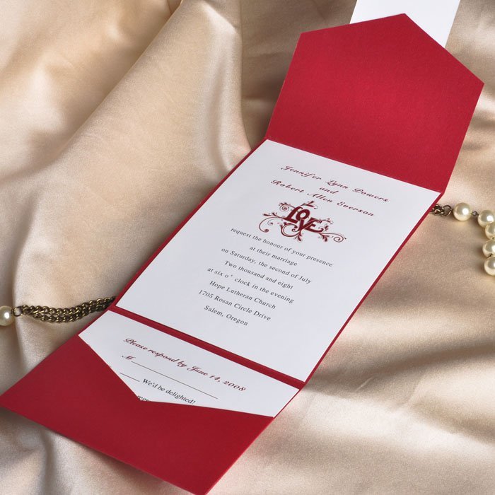 Vintage Pocket Wedding Invitations Uk
