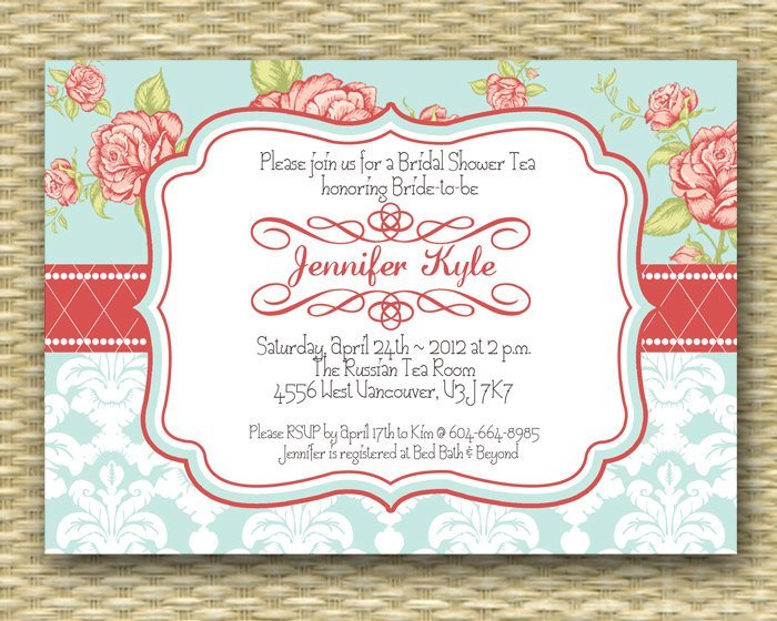 Vintage Tea Party Invitations Templates