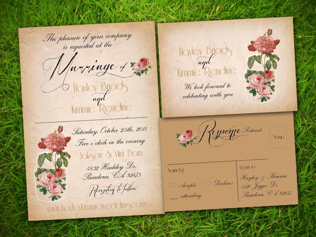 Vintage Wedding Invitations Templates