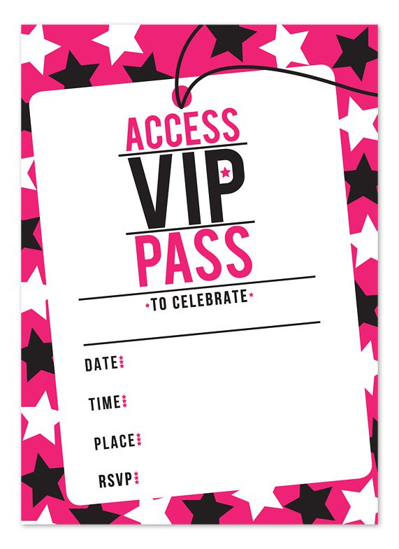 Vip Pass Invitation Printable Free