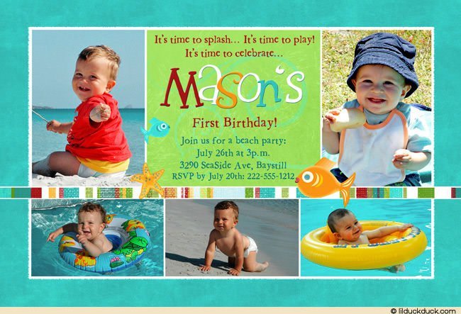 Water Party Invitations Boy