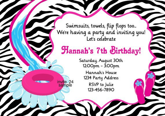 Water Slide Birthday Invitations Printable