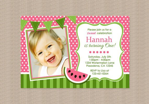 Watermelon Invitations Birthday Party