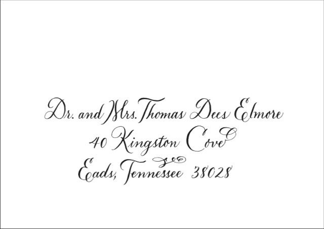 Wedding Invitation Envelope Calligraphy