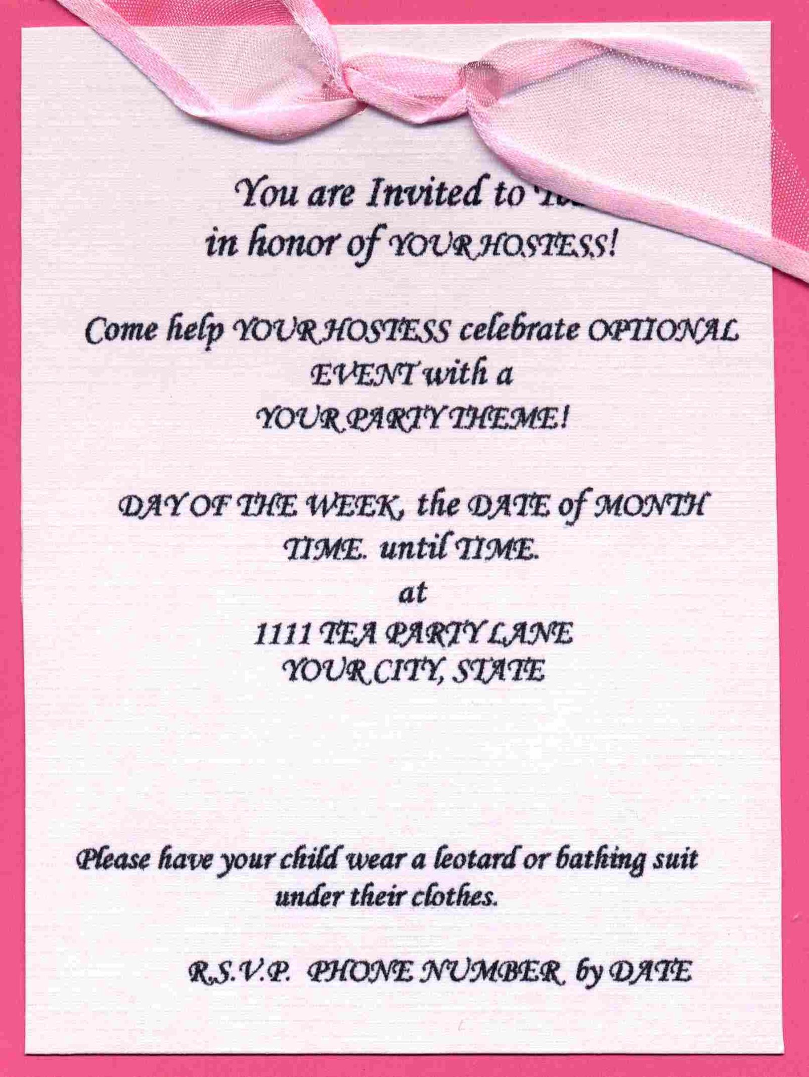 Wedding Party Invitations Wording