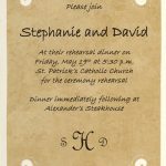 Wedding Rehearsal Dinner Invitations Only