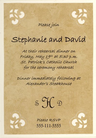 Wedding Rehearsal Dinner Invitations Only