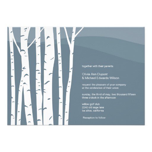 White Birch Tree Wedding Invitations