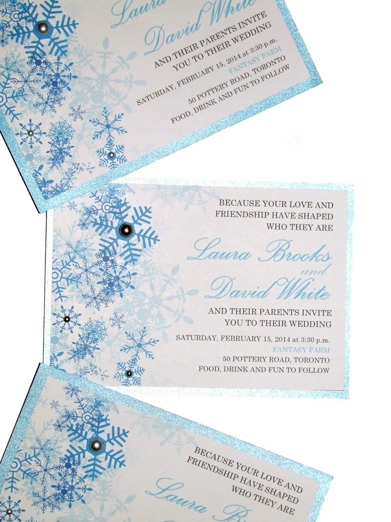 Winter Wedding Invitations Snowflake