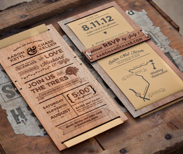 Wooden Wedding Invitations Uk