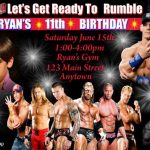 Wwe Birthday Party Invitations