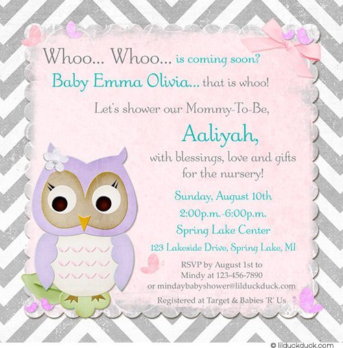 Yellow Lavender Baby Shower Invitations