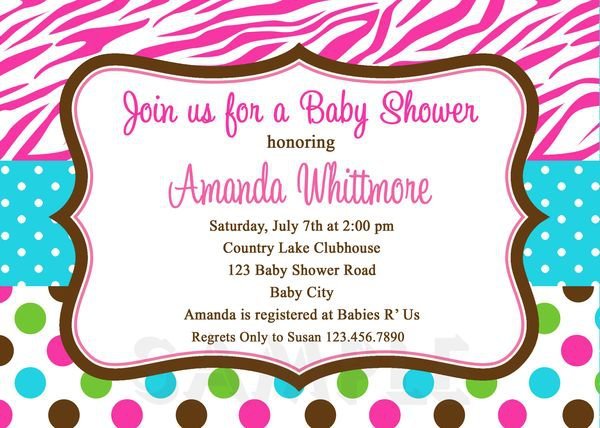 Zebra Blank Invitations