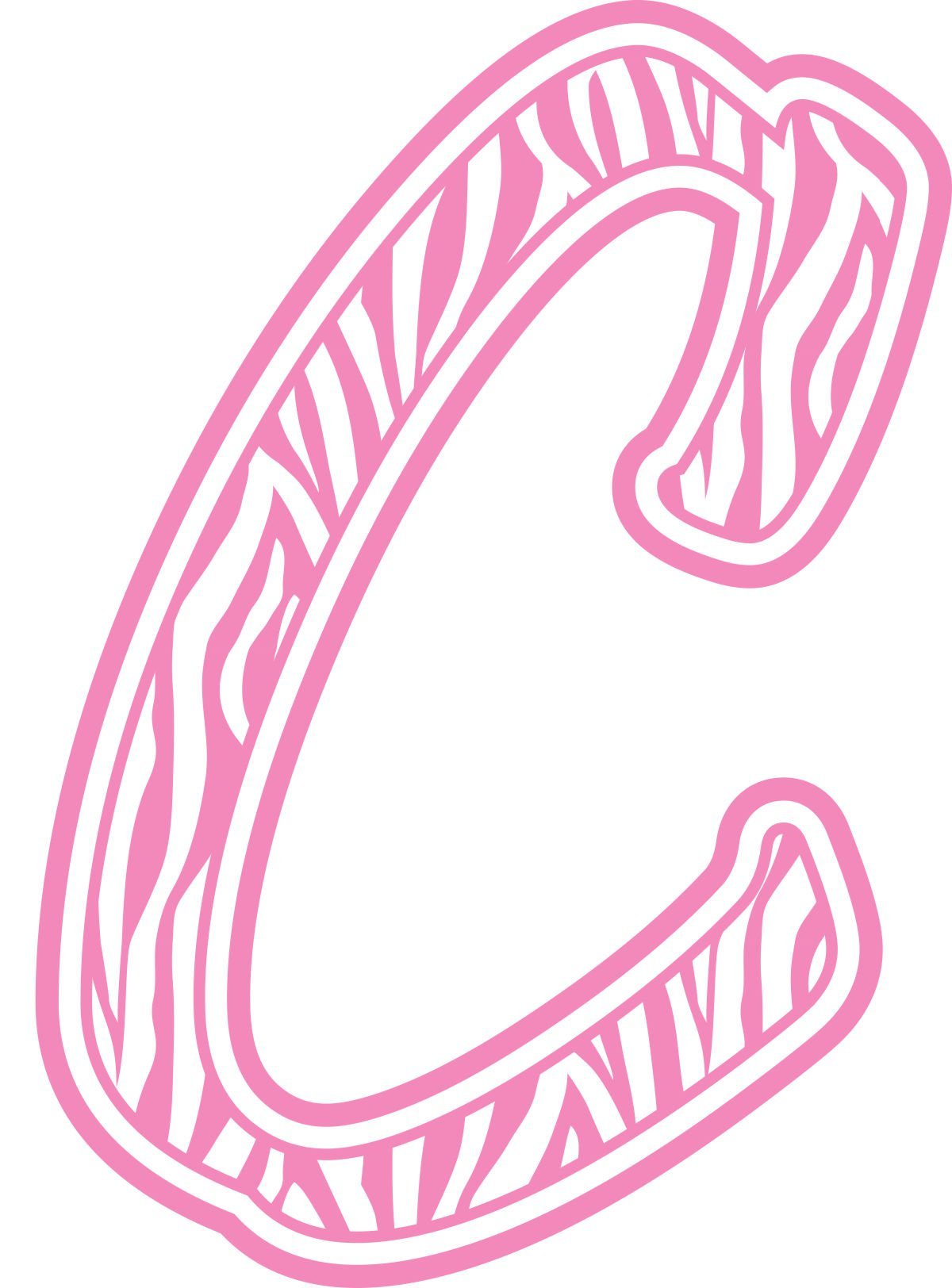 Zebra Print Letters Wall Decals