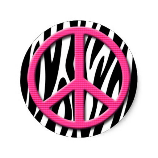 Zebra Print Peace Sign
